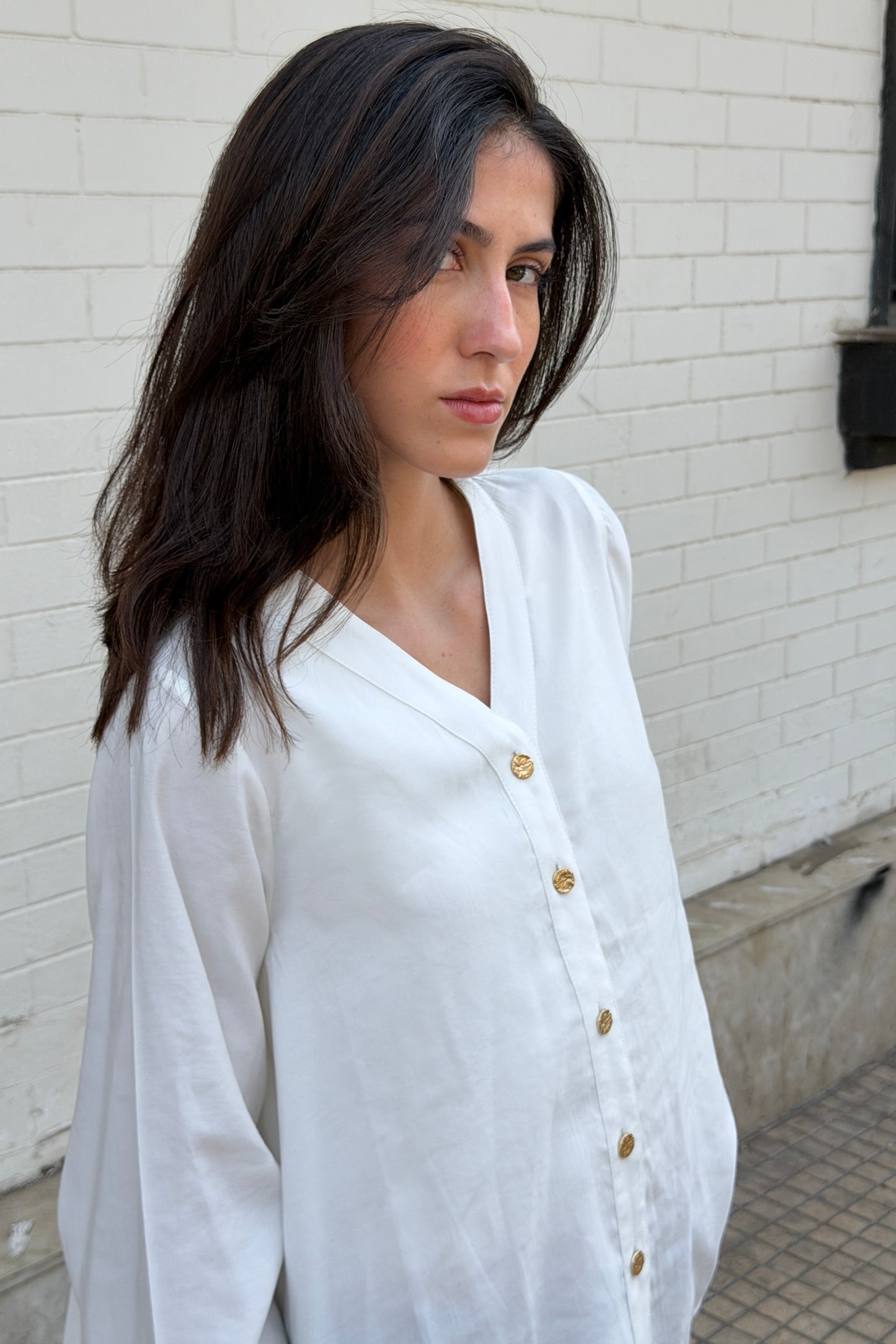 Bell Sleeves Shirt - White