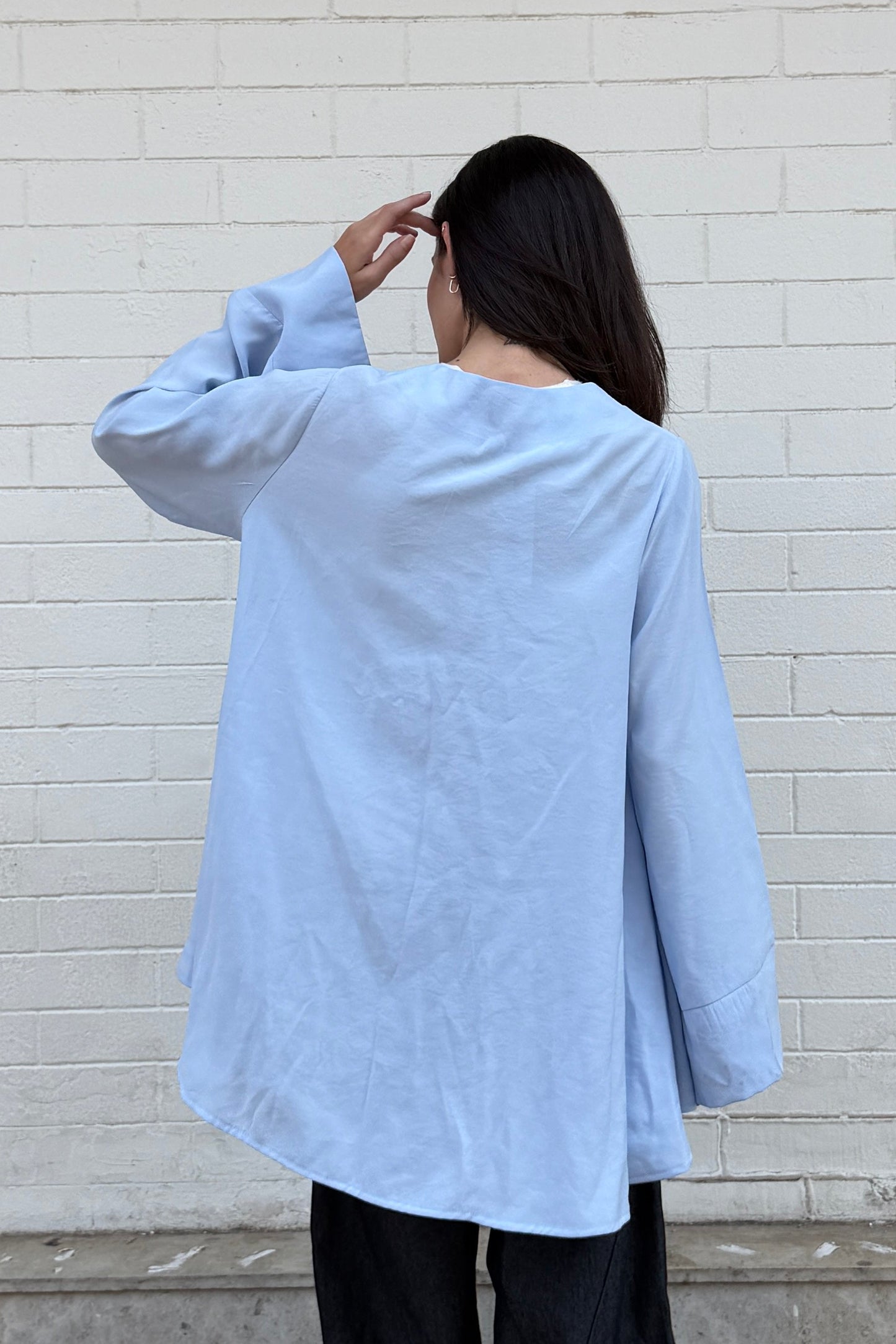 Bell Sleeves Shirt - Blue