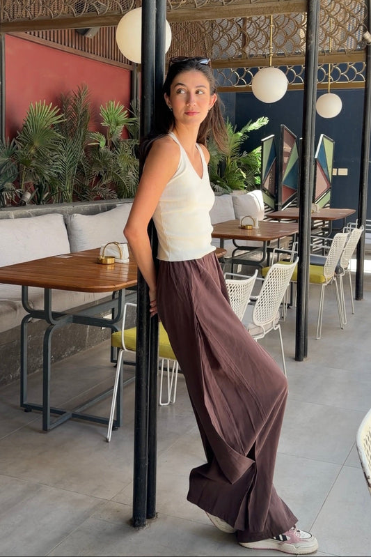 Coachella Wide Leg pants - Brown