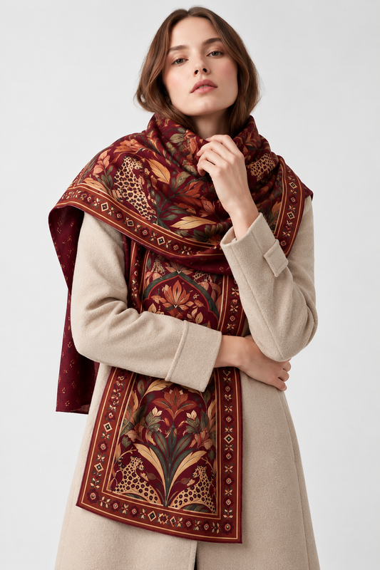 Suede Printed Scarf