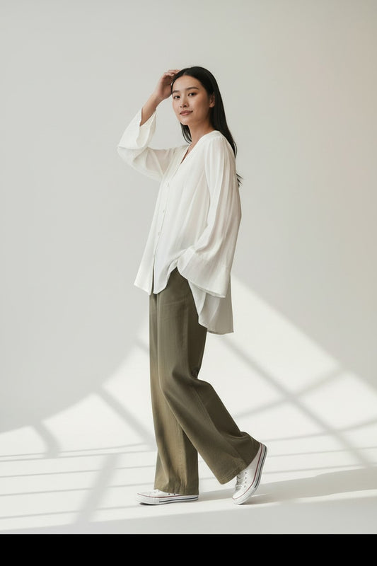 Bell Sleeves Shirt - White