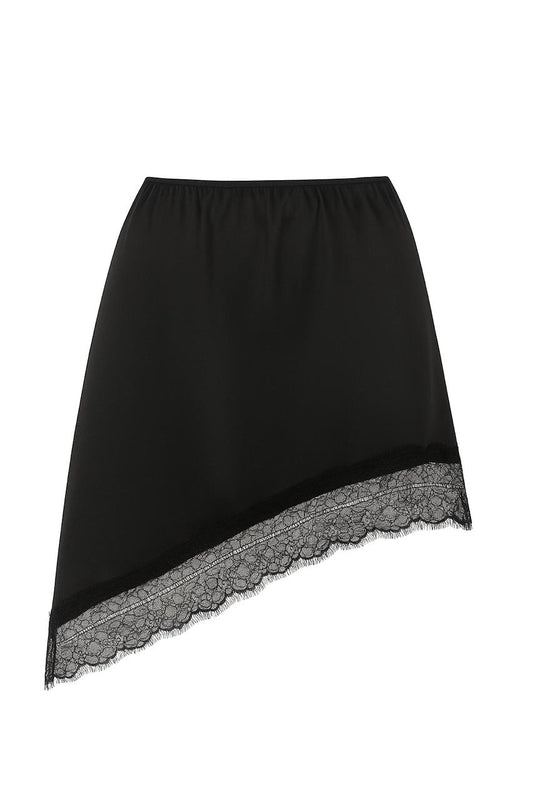 Laced Satin Under Skirt- Black