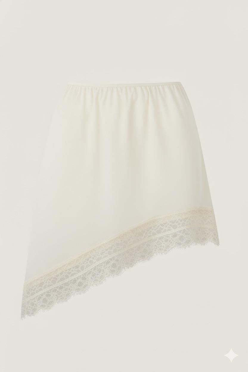 Laced Satin Under Skirt- Off-White