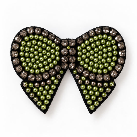 Emerald Bow Brooch
