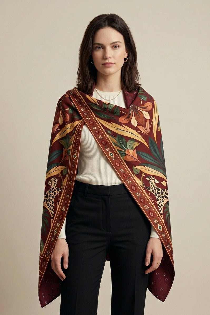 Suede Printed Scarf
