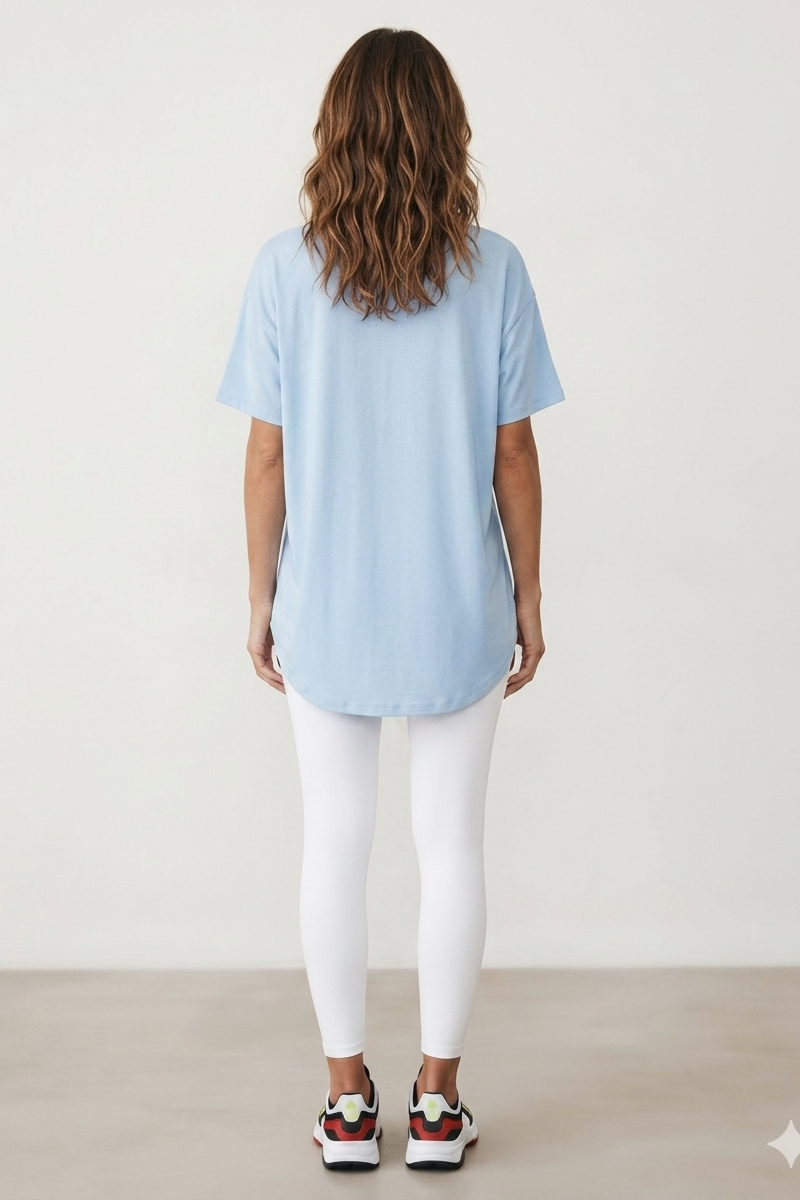 Boat Neck Cotton T-Shirt