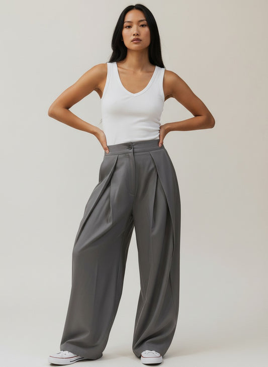 Paneled Pants - Gray