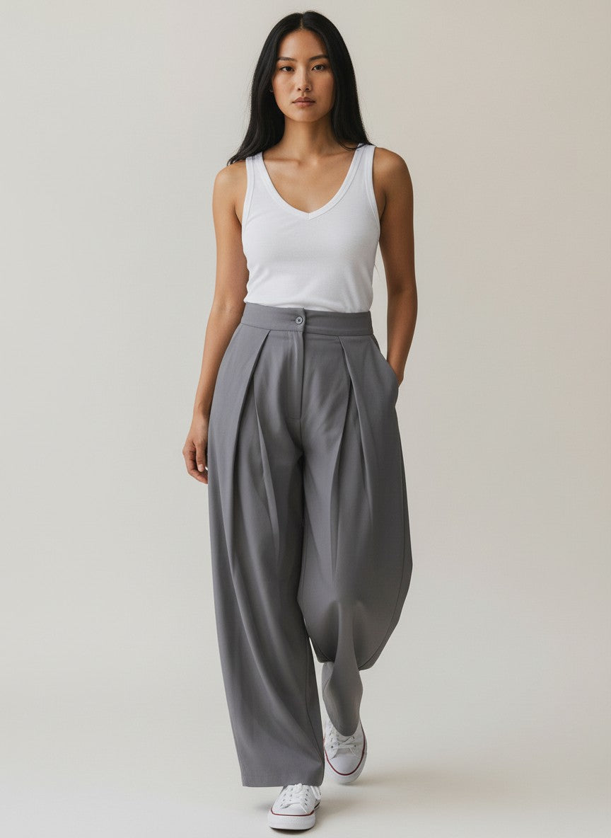 Paneled Pants - Gray